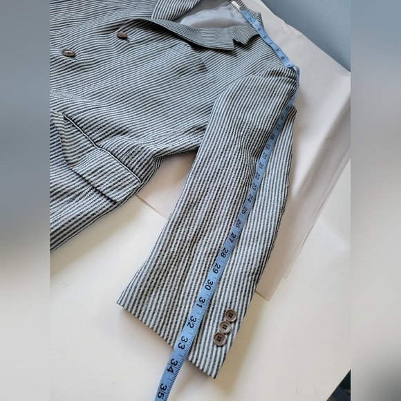 Paco Robanne Seersucker Striped Men's Blazer Grey Size 40S? see measurements - Picture 11 of 13